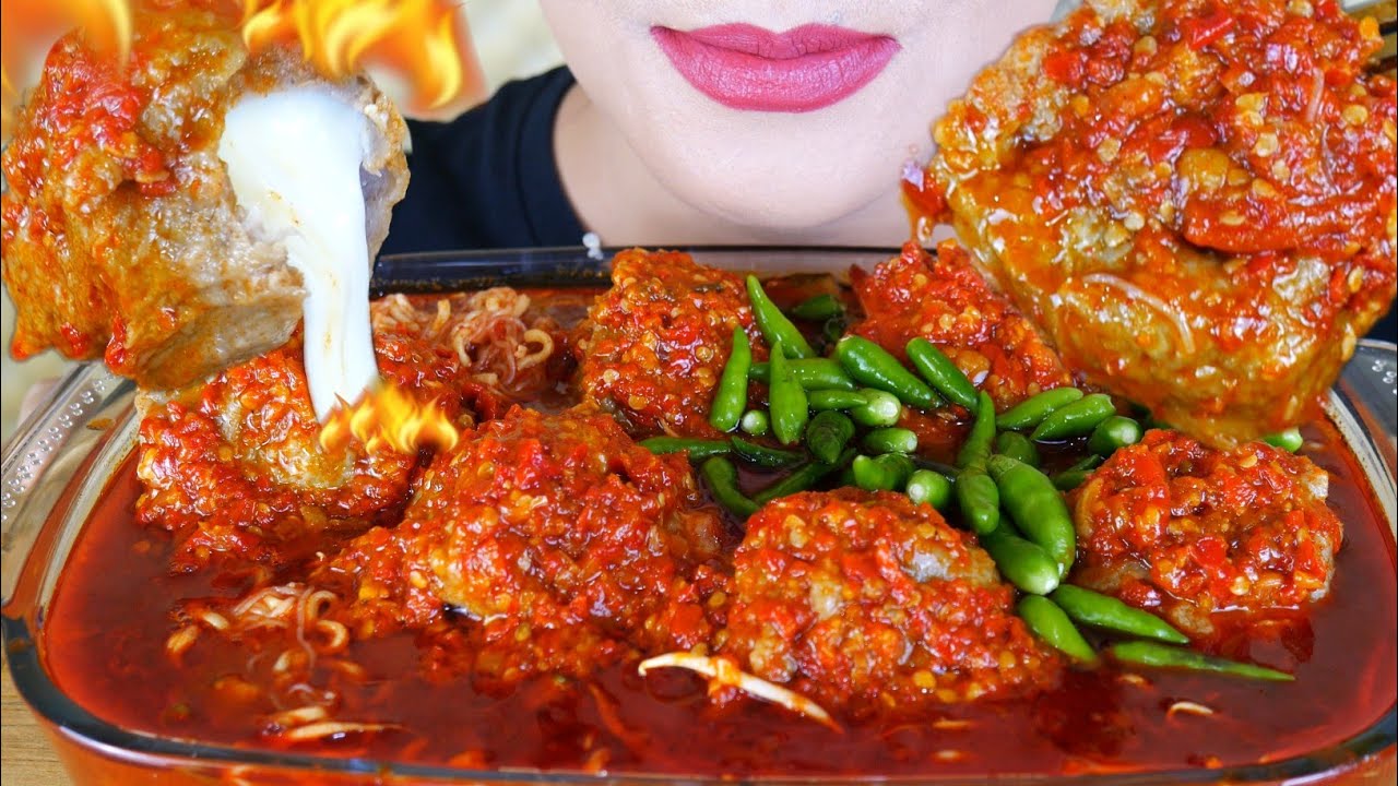 ASMR BAKSO KEJU LUMER KUAH PEDAS JONTOR |ASMR MUKBANG INDONESIA