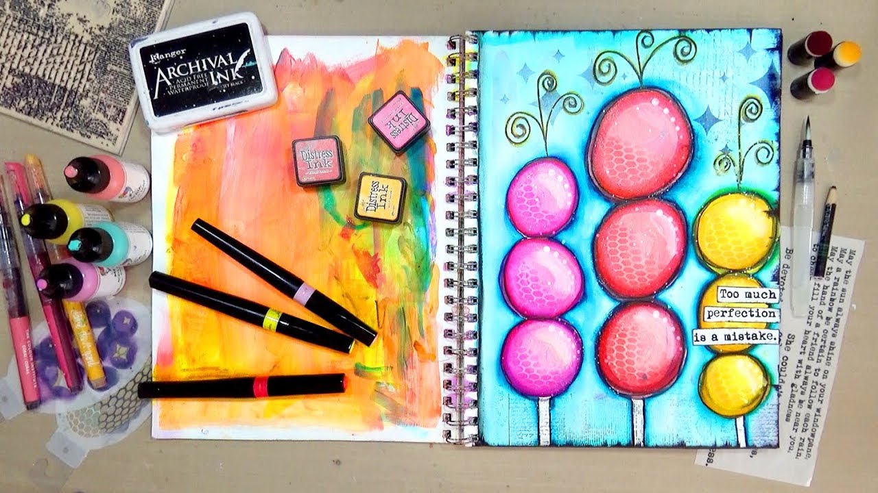Vibrant and Easy Art Journal Page!