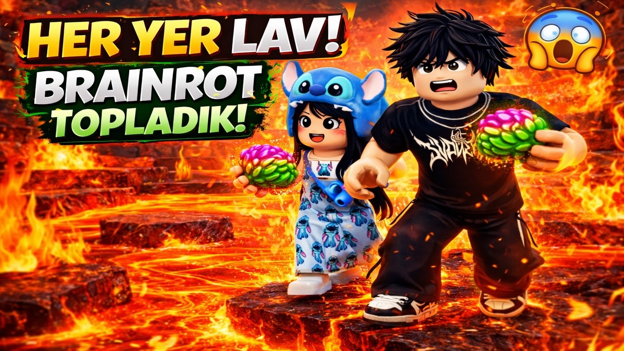 BU ROBLOX OYUNUNDA DURAN YANIYOR 🔥 LAVDAN KAÇARKEN BRAINROT TOPLADIK