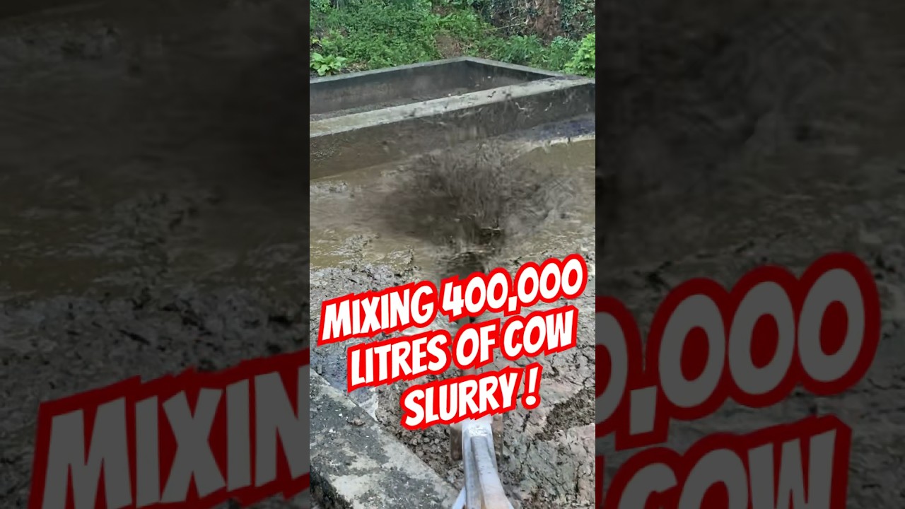 Mixing 400,000 litres of cow slurry ! #farming #farmequipment #slurry
