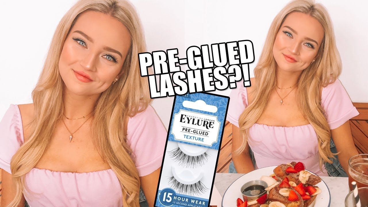 wearing PRE-GLUED lashes for a whole day