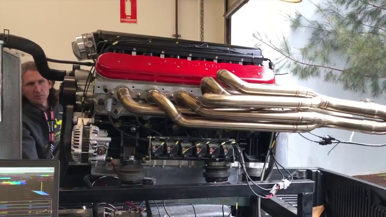 9.5L V12LS first hot start and rev with those sweet GPHeaders