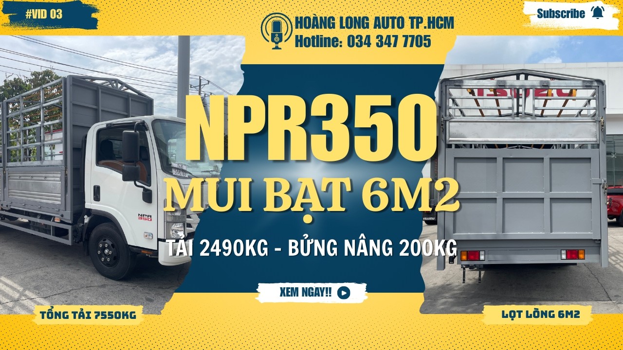 [SIÊU DÀI 6M2] Isuzu NPR350 – Vua chở ống nước, sắt thép và pallet