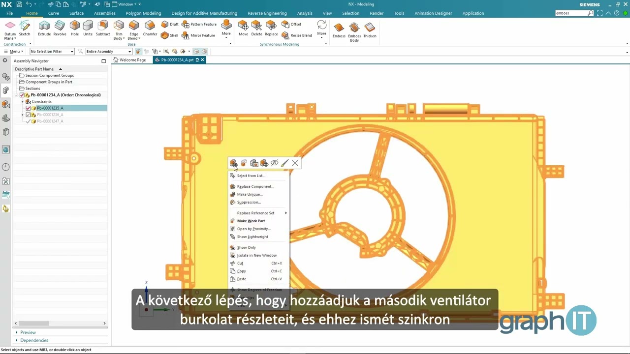 NX szinkronmodellezés bemutató 2.rész
