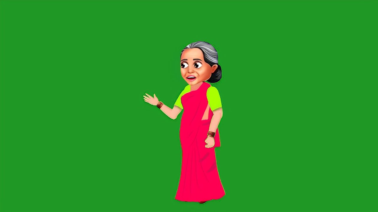 Dadi maa cartoon character green screen/green screen cartoon/cartoon video