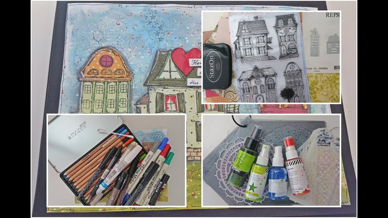 Mixed Media house - art journal prompts