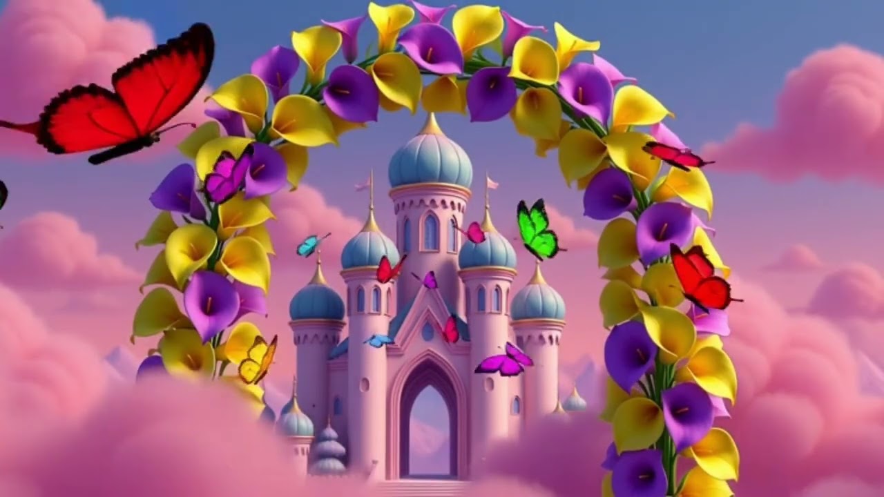 Para relaxamento um bom e suave som musical piano acompanhado de linda imagens castelo celestial 