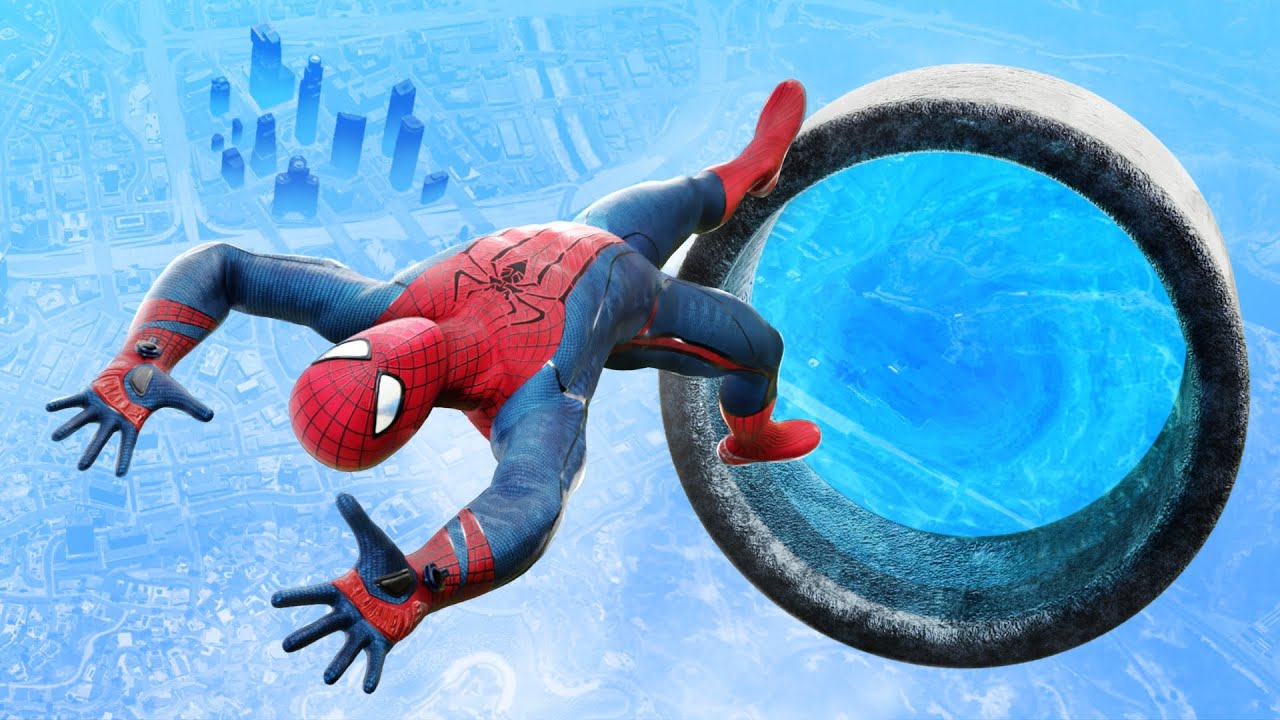 GTA 5 Spiderman • Epic Water Portal Jumps and Fails 2