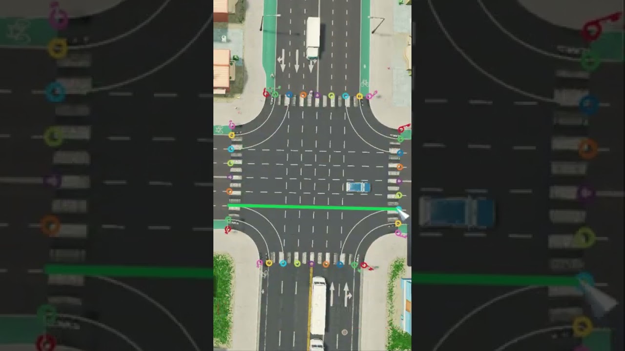 Cool Designed Intersection: Using the Intersection Line Marking Tool - Cities skylines Airport DLC