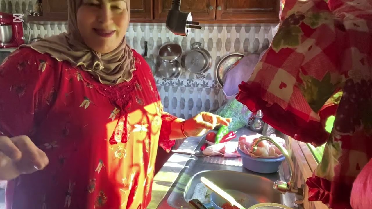 مرحبا بسيدنا رمضان وصفة يوم حريرة حمراء بتاويلها مع حوت وبيتزا لتزيين طبلة رمضان مبارك