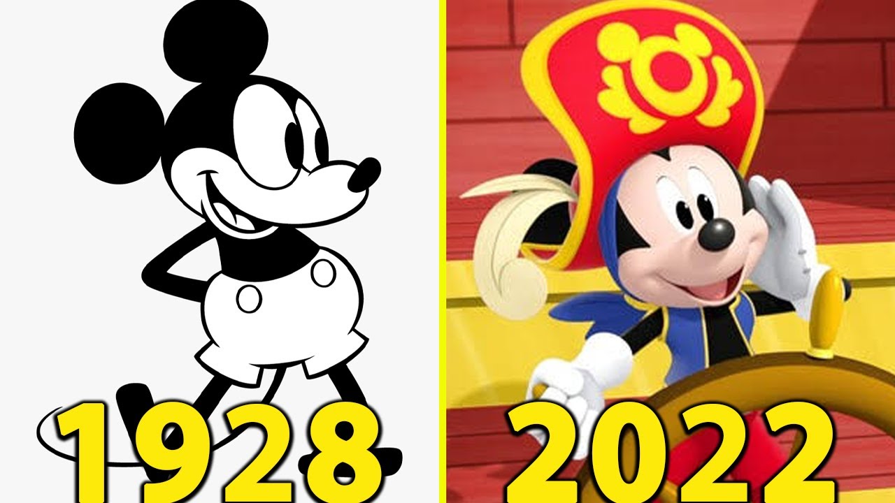 (1928-2022)Evolution of Mickey Mouse in Cartoon, Movies& TV