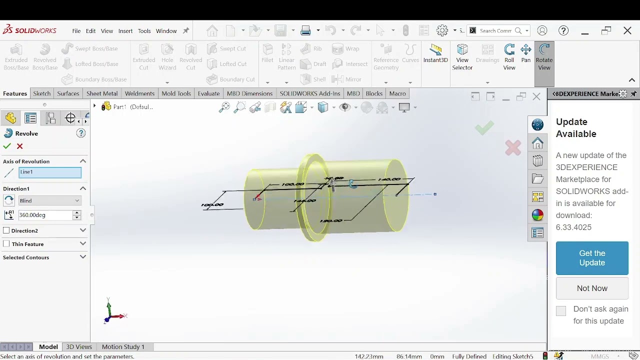 SolidWorks | Вправа 03 | Основи для початківців | Команда Revolved Boss/Base | Крок за кроком