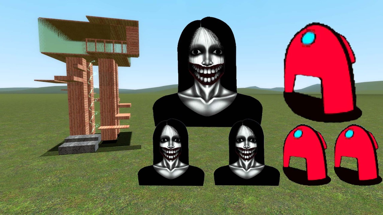 Kuchisake Onna and Scary Among Us Vs Towers In Garry's Mod