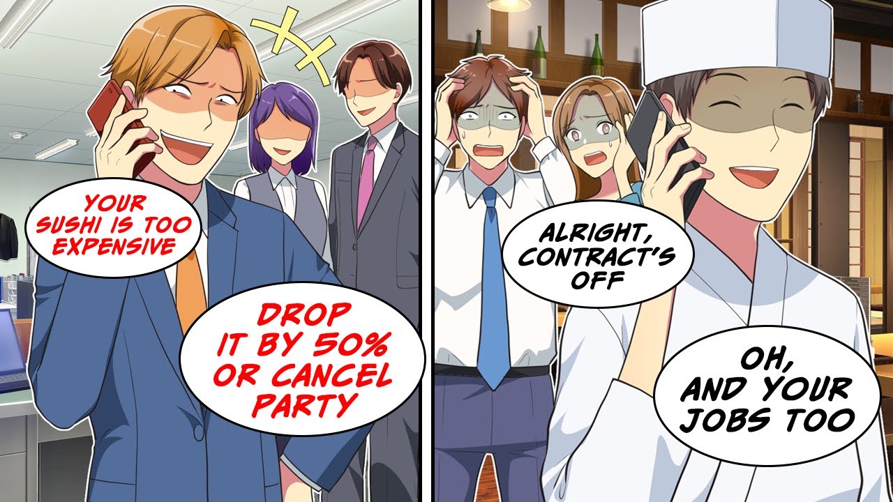 [Manga Dub] My Ex-junior canceled 100 sushi orders, so I canceled all reservations...!? [RomCom]