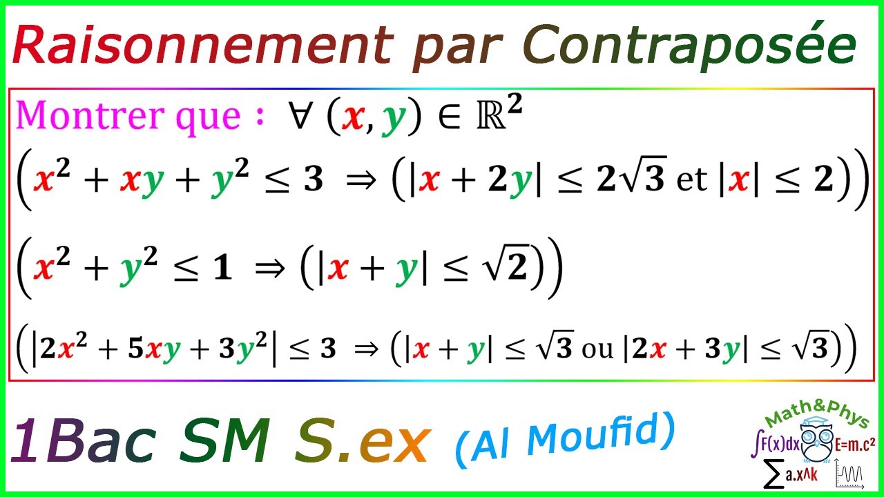 Raisonnement par Contraposée - Logique Mathématique - 1 Bac SM S.ex - [Exercice 28]