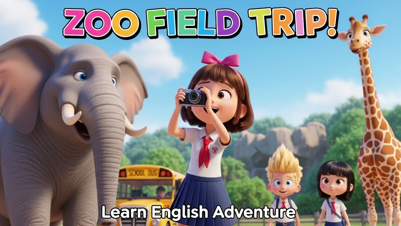 The Class Field Trip to the Zoo! 🚌 | Learn Animals in English | Easy English School