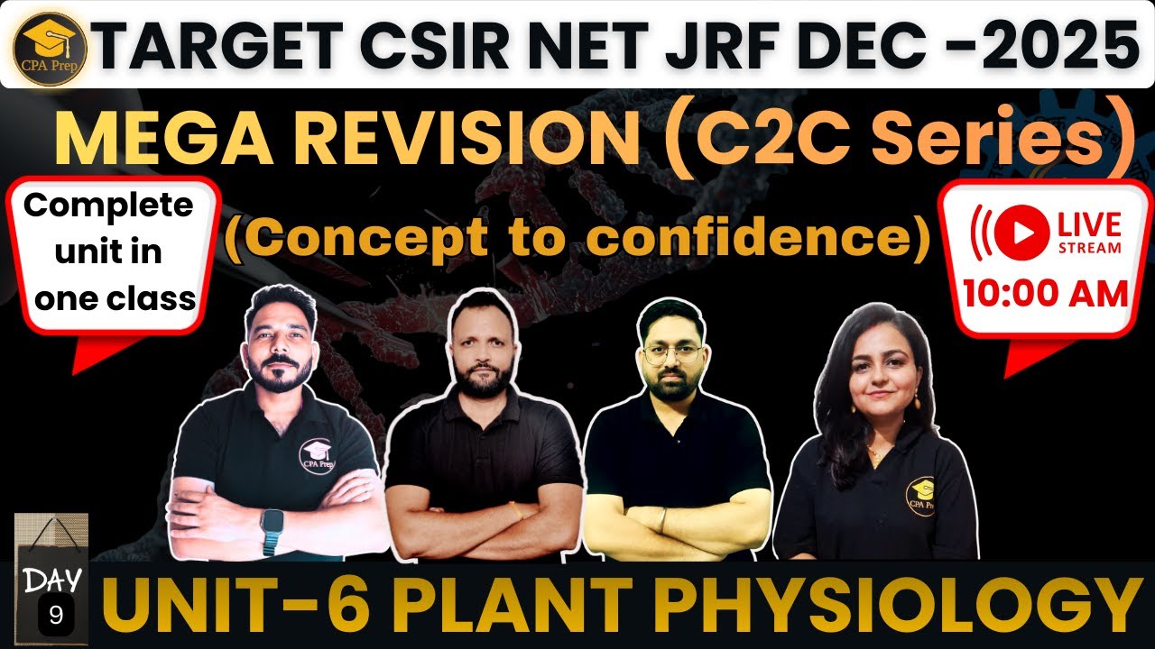 Complete UNIT -6- PLANT PHYSIOLOGY : One-shot revision | CSIR NET Life sciences #drlalitpal