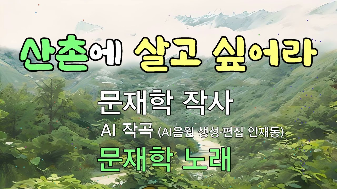 [대중가요] 산촌에 살고 싶어라 / 문재학 작사 _ AI 작곡 _ 문재학 노래