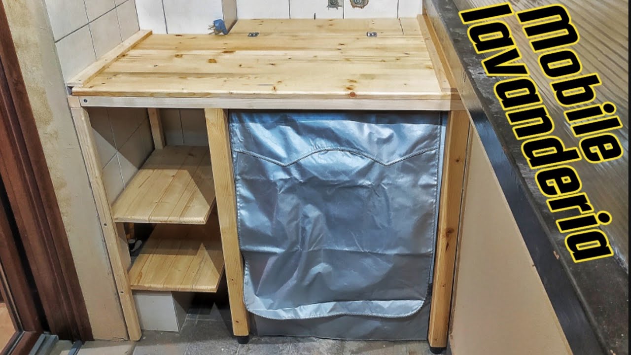 Mobile per lavatrice - come realizzare una lavanderia fai da te - laundry DIY #woodworking