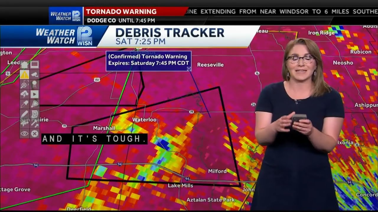 Tornado warning in Jefferson and Dodge counties