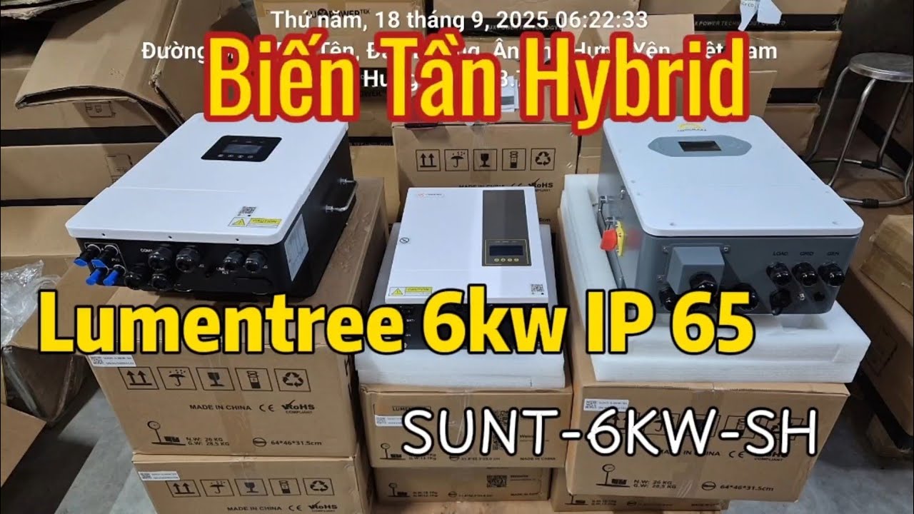 Biến Tần Hybrid Lumentree 6kW SUNT-6.0kW-SH | Hiệu Suất Cao, IP65, Dòng Sạc 120A – Mẫu 2025”