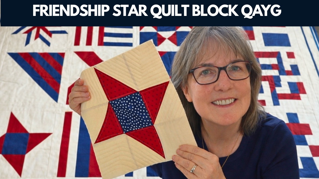 Простой блок для лоскутного одеяла «Звезда дружбы» | Блок 9 «Звезды и полосы» (красный, белый и с...