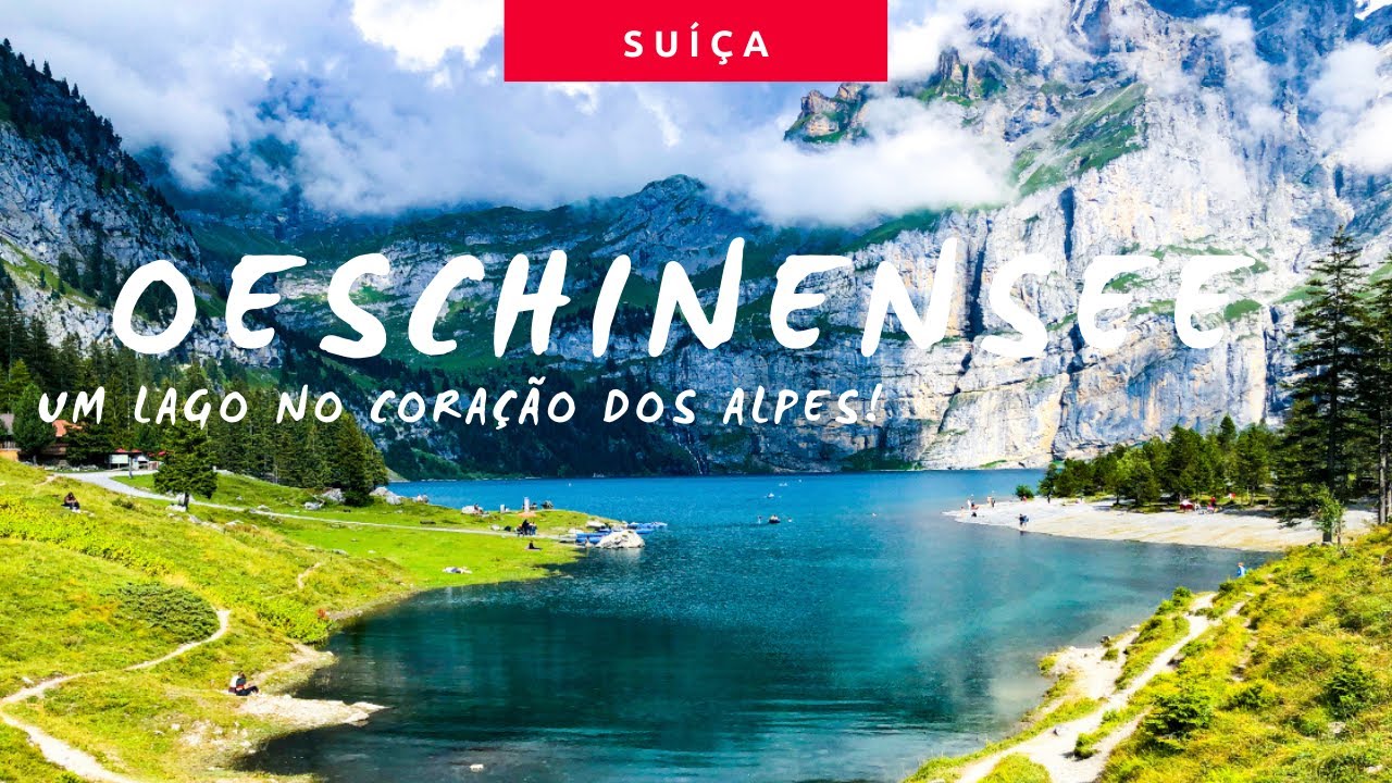 Fizemos uma trilha nos Alpes Suíços e passamos o dia no lago Oeschinensee | Kandersteg | 4K