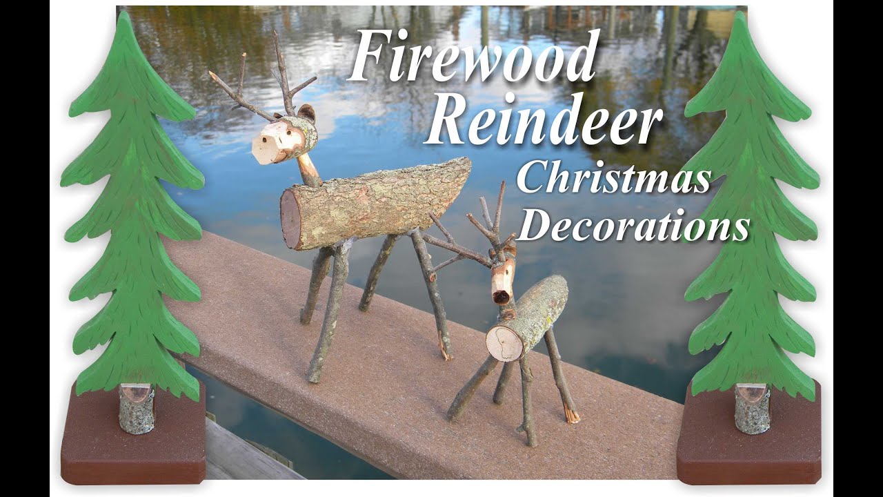 How to make miniature Firewood Reindeer Christmas Decorations Easy DIY