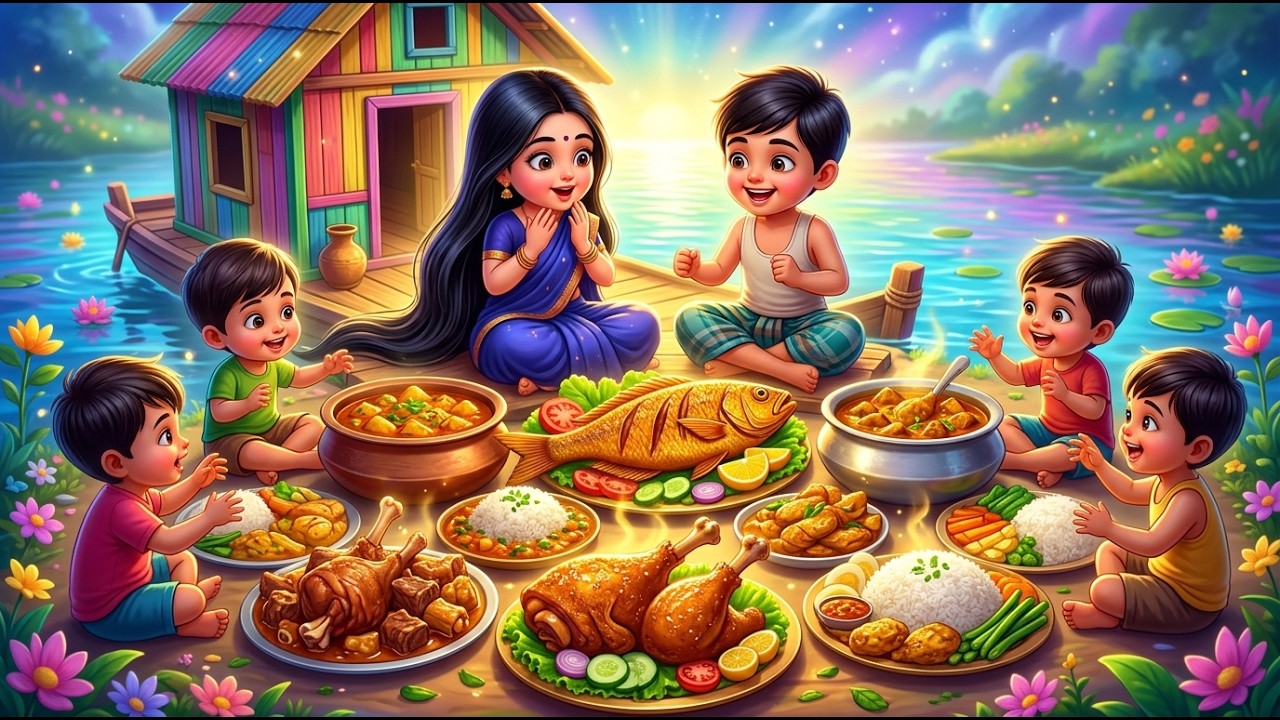 Miniature Doll BIG TUNA FISH Cooking ASMR | Floating House Indian Village Tiny Kitchen Story