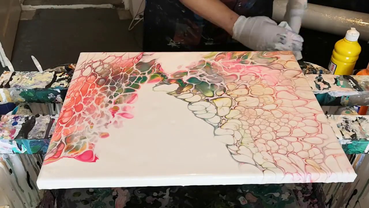 6/ Acrylic Pouring technique Swipe - Foly&eacute;kony műv&eacute;szet, akril fest&eacute;k &ouml;nt&eacute;s
