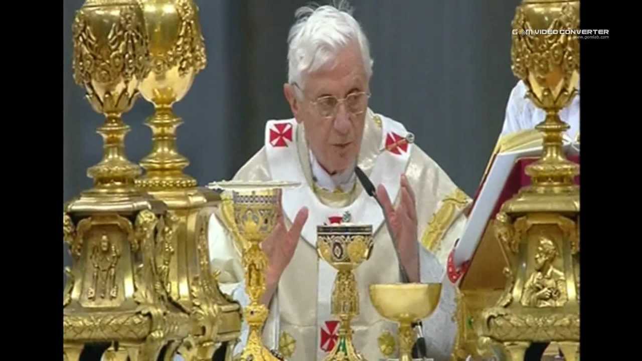 Pope Benedict XVI 2012 celebrates a mass in St. Peter's Basilica at the Vatican