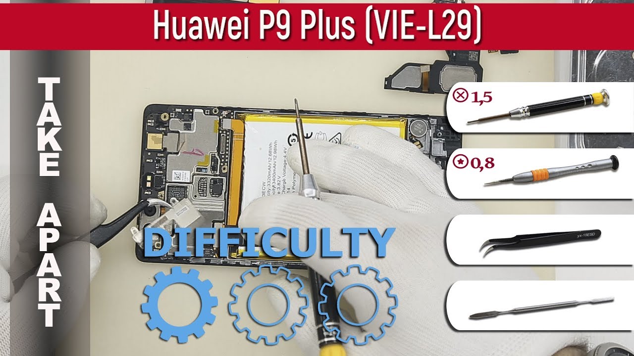 Как разобрать 📱 Huawei P9 Plus (VIE-L29) Разборка и ремонт