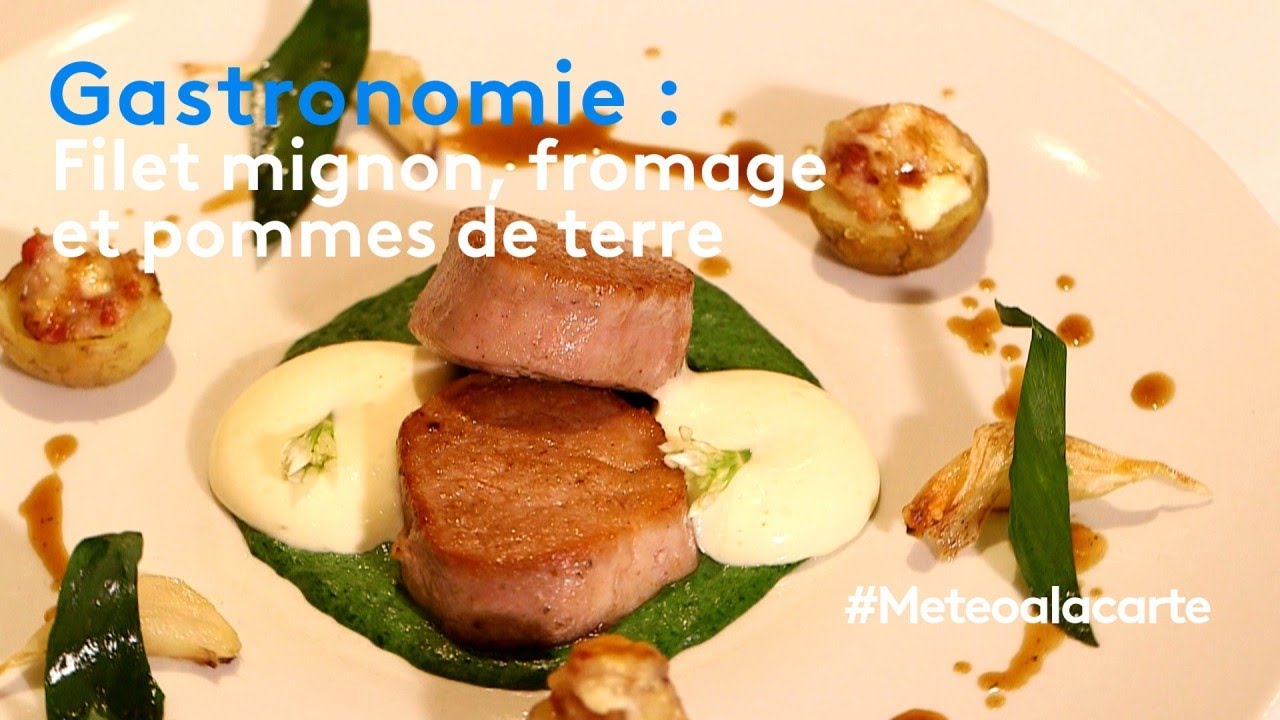 Gastronomie : filet mignon, fromage et pommes de terre