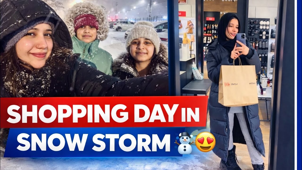 Shopping day in snow storm ☃️🇨🇦 London Ontario