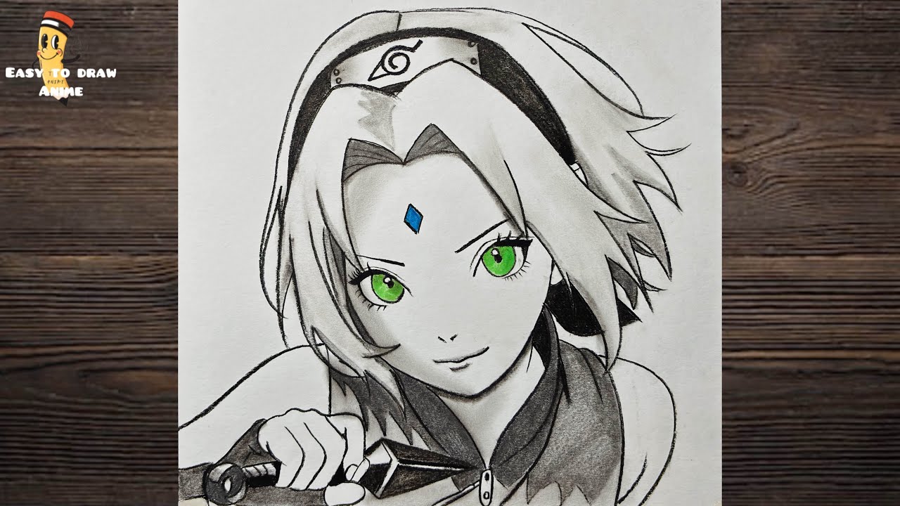 How to Draw Sakura Haruno / Easy Anime Drawing Tutorial / Pencil Sketch (Step by Step)
