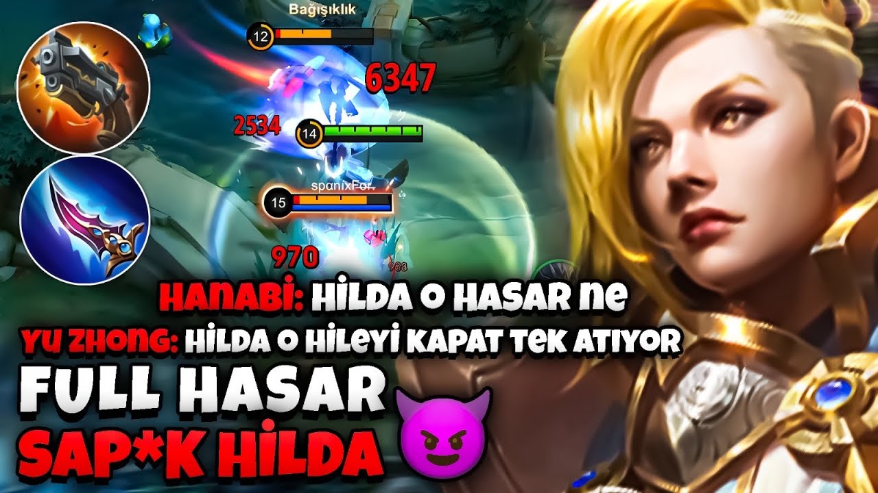 FULL HASAR HİLDA İLE RAKİBİN KAFASINI KIRDIM! - BU HASARI GÖREN H*LE SANIYOR - Mobile Legends