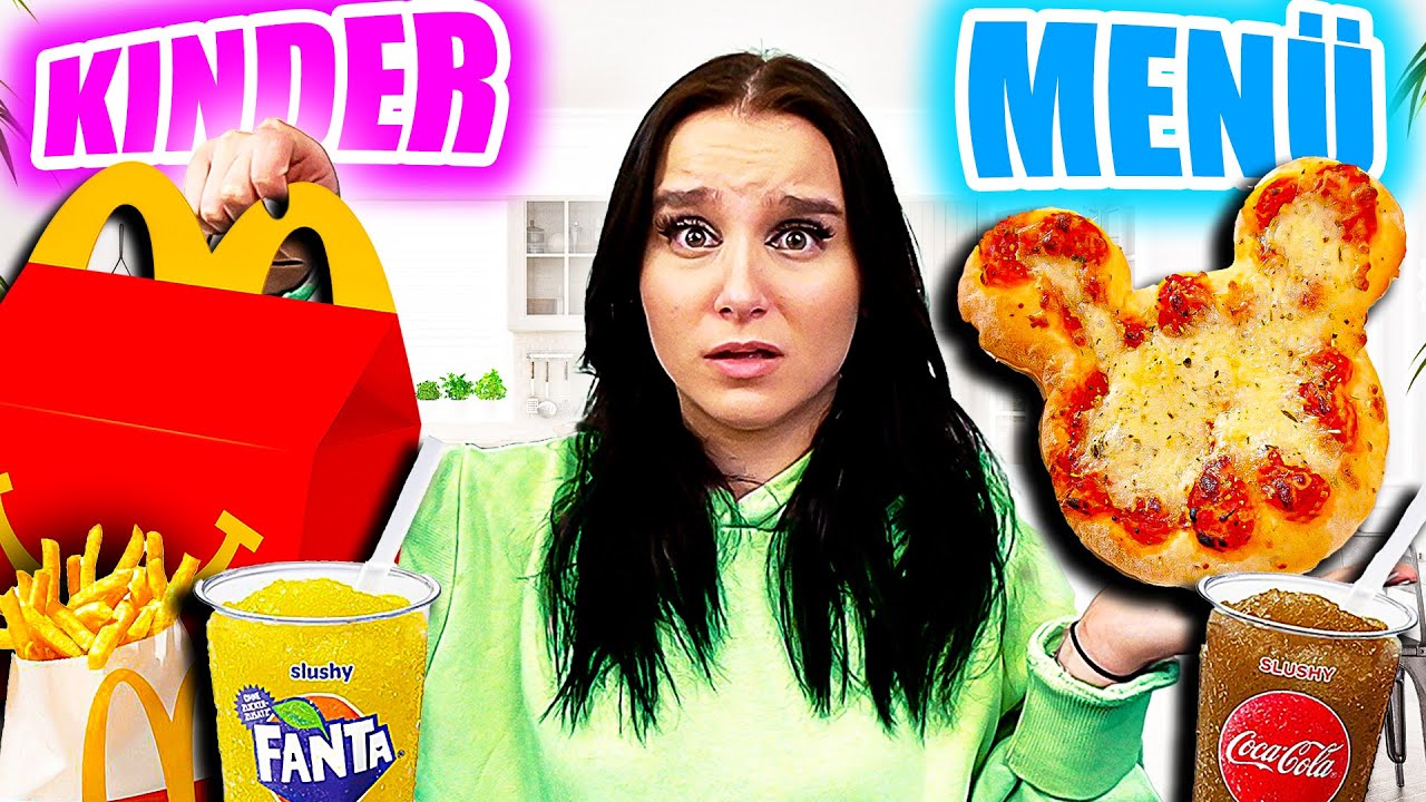 1 Tag lang nur Kinder-Menüs essen ! 🍟😣 (Hilfe schmeckt nach Fett) - Celina