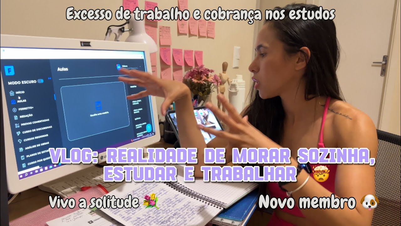 VLOG: rotina realista morando sozinha, trabalho, estudo, produtividade, desabafos e solitude