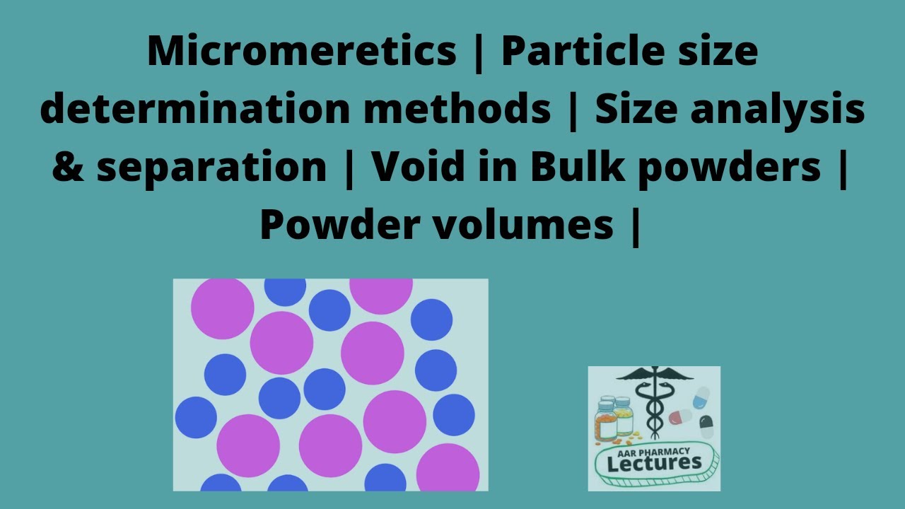 Micromeretics | Particle size determination methods | Separation | Void in powders | Powder volume |