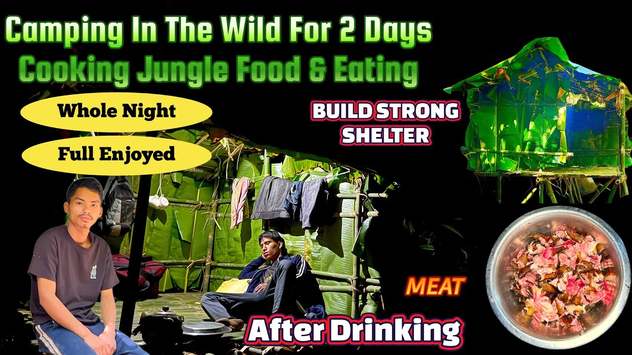 2 Days Jungle Camping Hacks : Building Shelter, Cooking Food & Staying Safe|| Duo Adventure Camping 