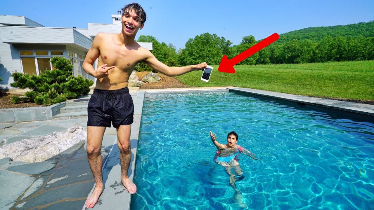 I THREW MY TWIN BROTHER'S PHONE IN THE POOL!