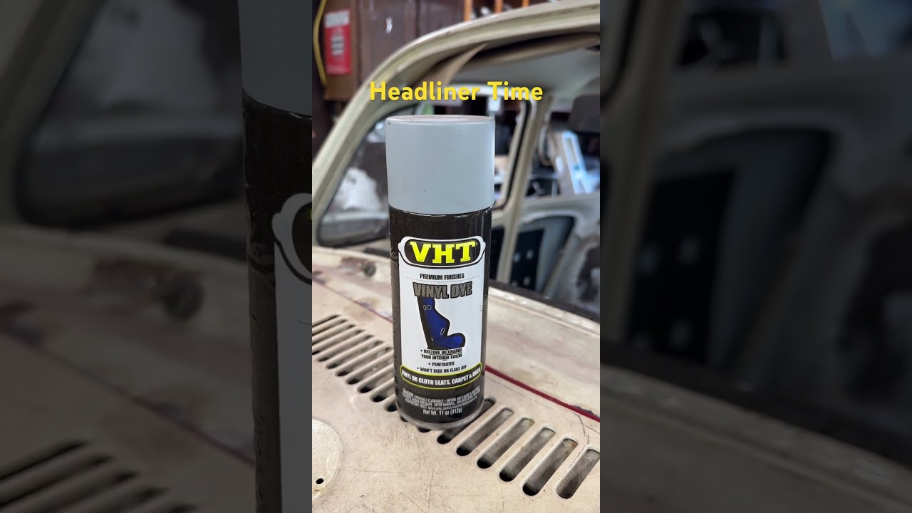 VW Beetle repairing a car headliner and dye - repairing a headliner with tears - VW bug