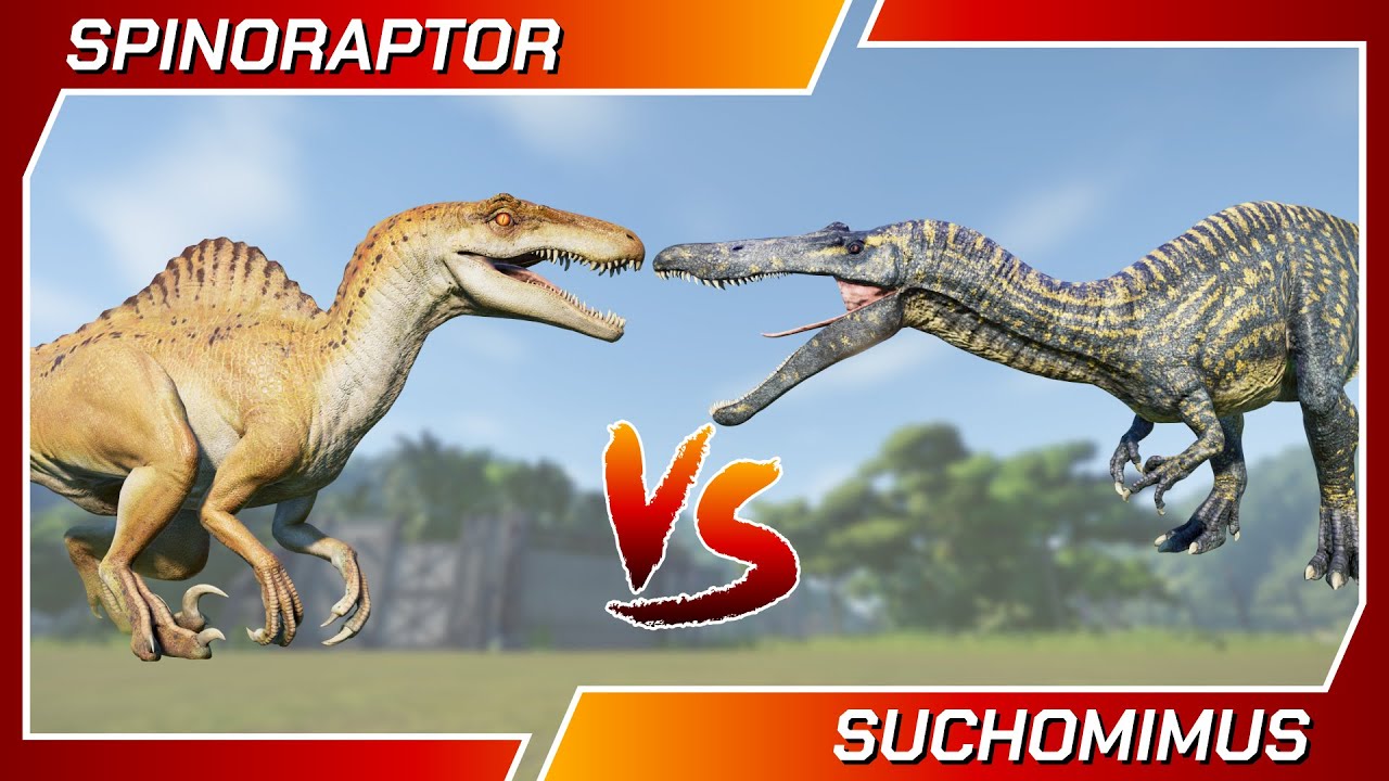 Dinosaurs Battle SPINORAPTOR Vs SUCHOMIMUS - Jurassic World Evolution