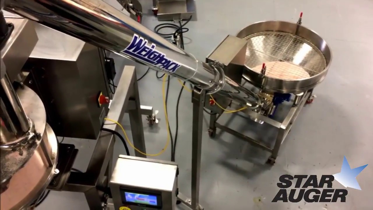 Versatile packaging system to weigh and fill both solids and powders into jars