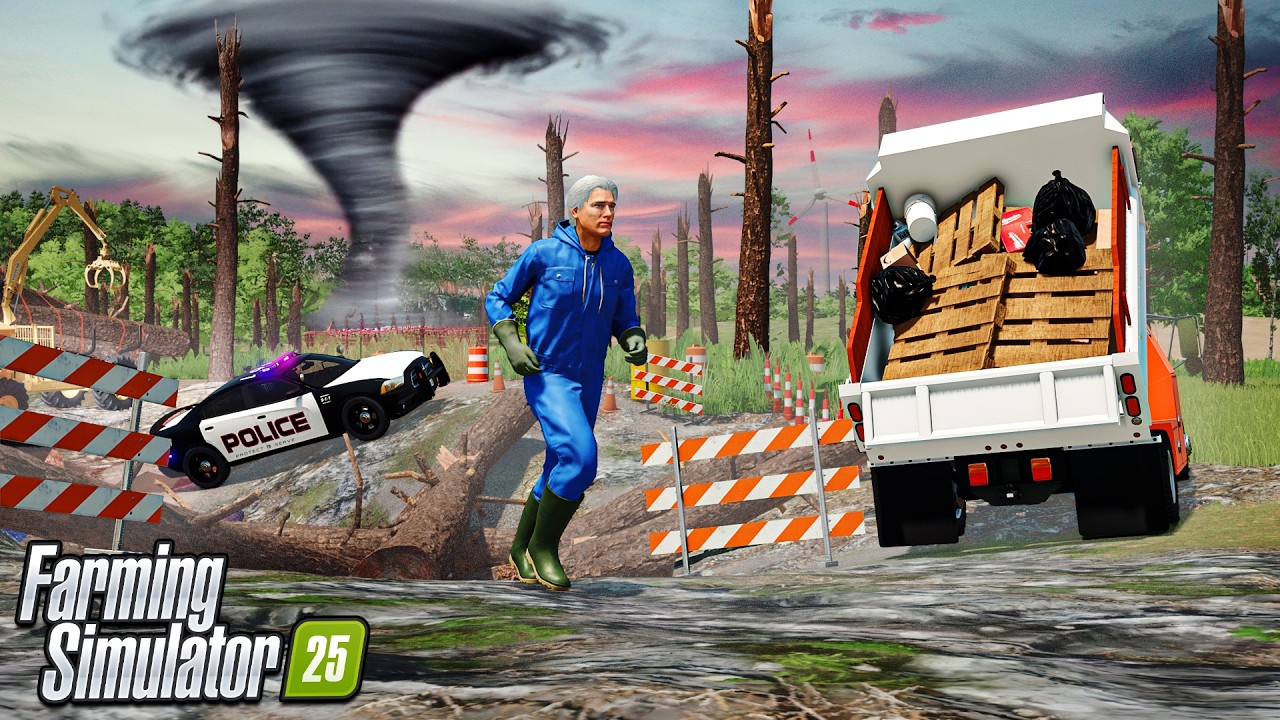 TORNADO RIPS THROUGH TOWN! (BUILDINGS & TRUCKS DESTROYED) - FUGITIVE SURVIVAL