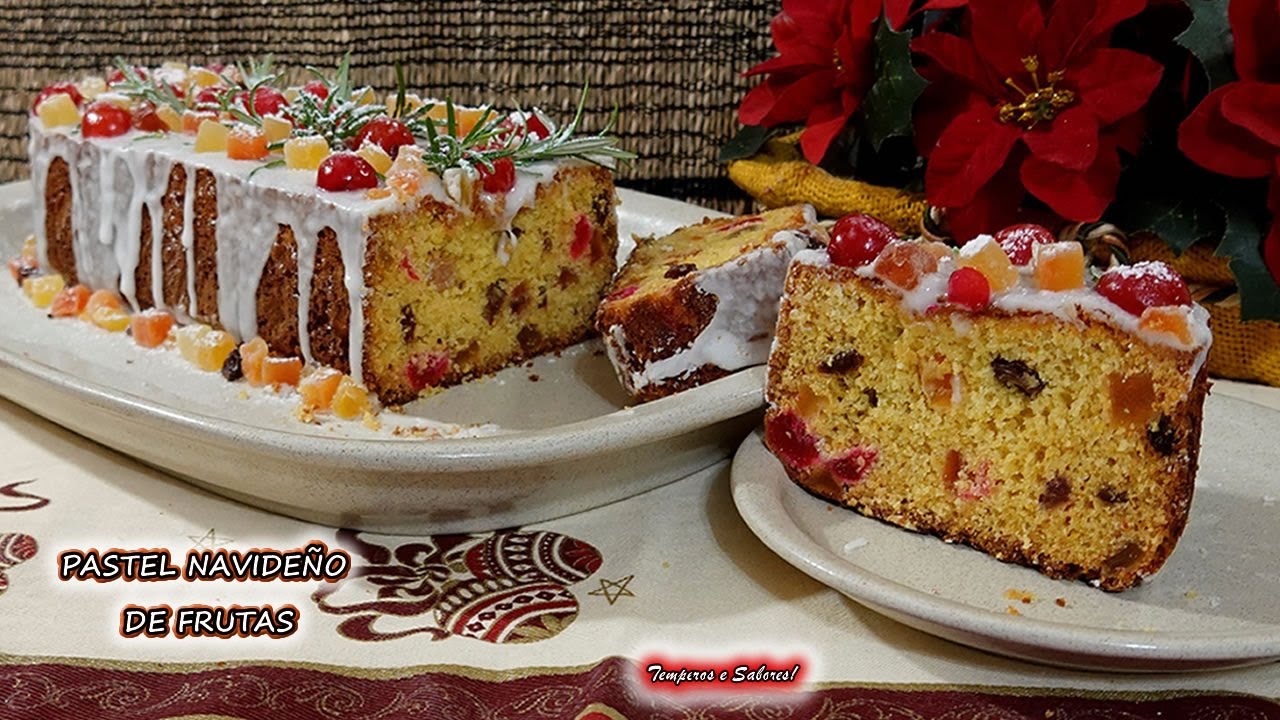 PASTEL NAVIDEÑO DE FRUTAS DELICIOSO POUNDCAKE NAVIDEÑO