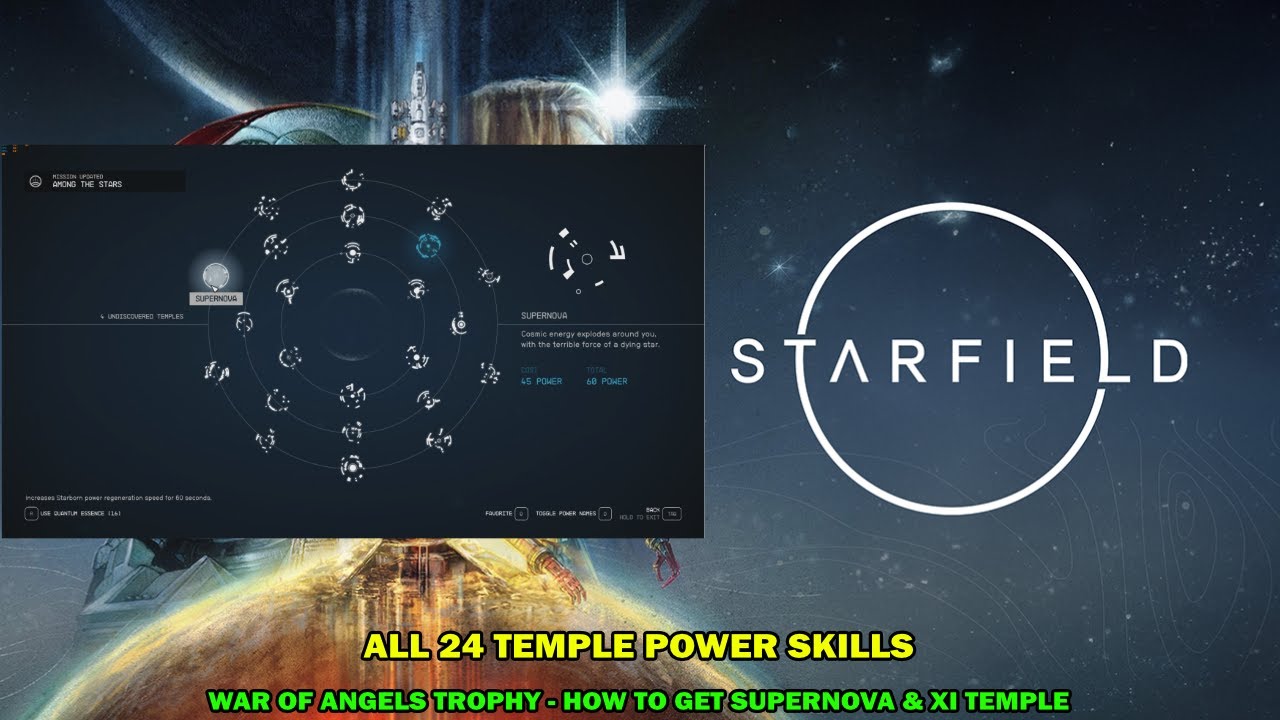 Starfield walkthrough - All 24 temple power skill locations - How to get Xi temple & supernova