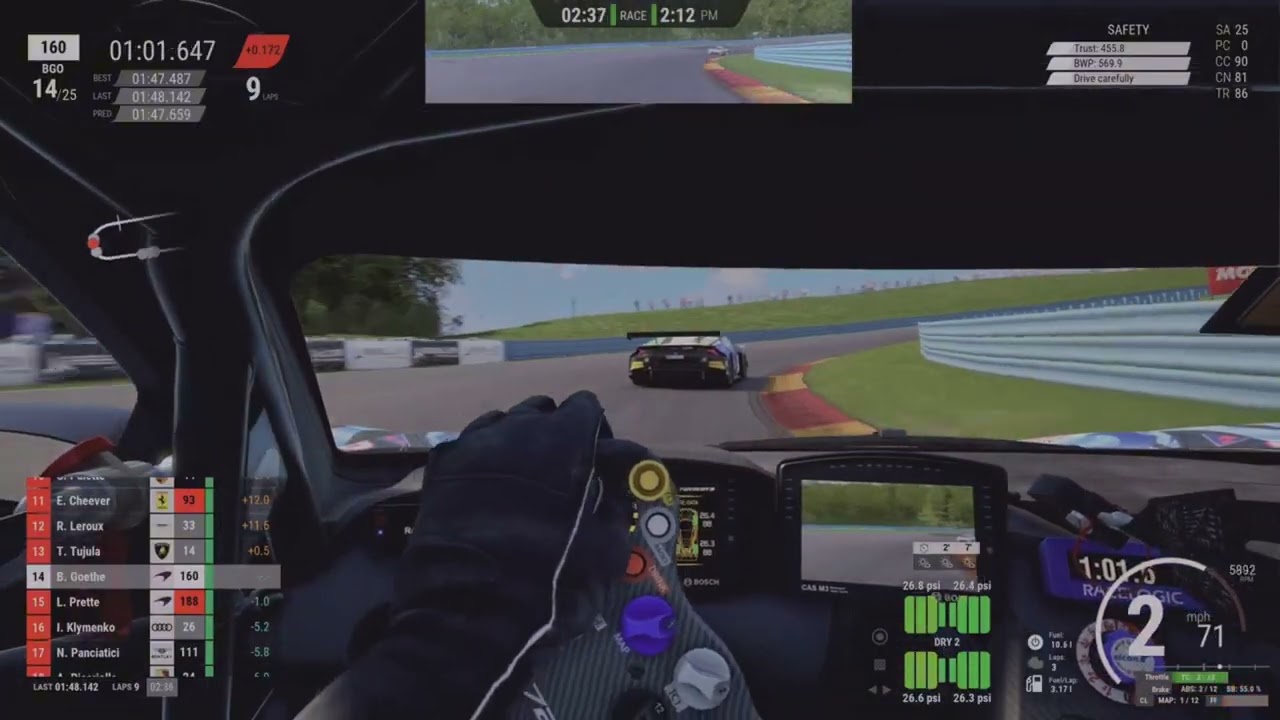 P25 ➡️ P13?? Bottled Race 💔  - DAILY SIM RACE | WATKINS GLEN ACC | Pt. 2