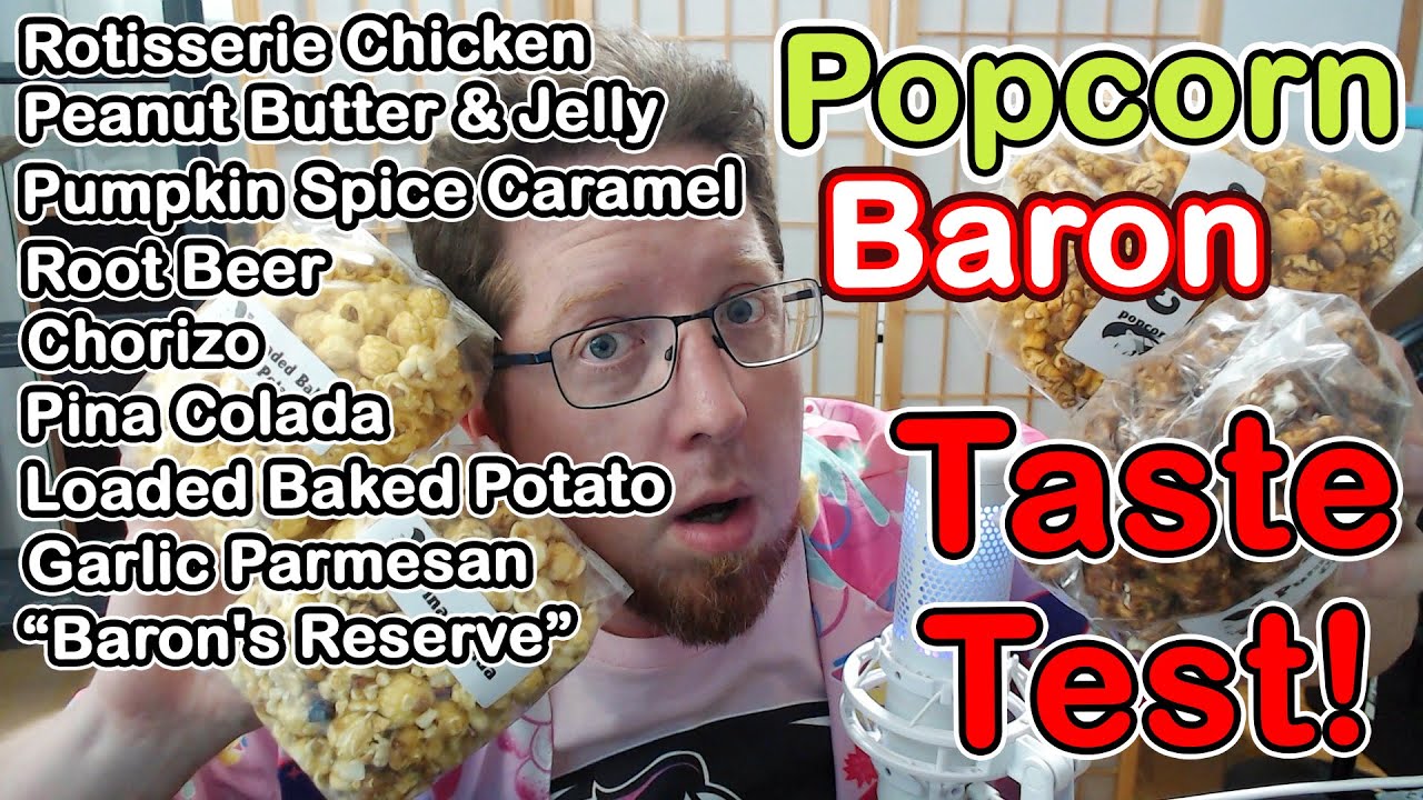 The BEST popcorn flavors you've never tried!! Trying 9 flavors from The Popcorn Baron! JT's J-Treats