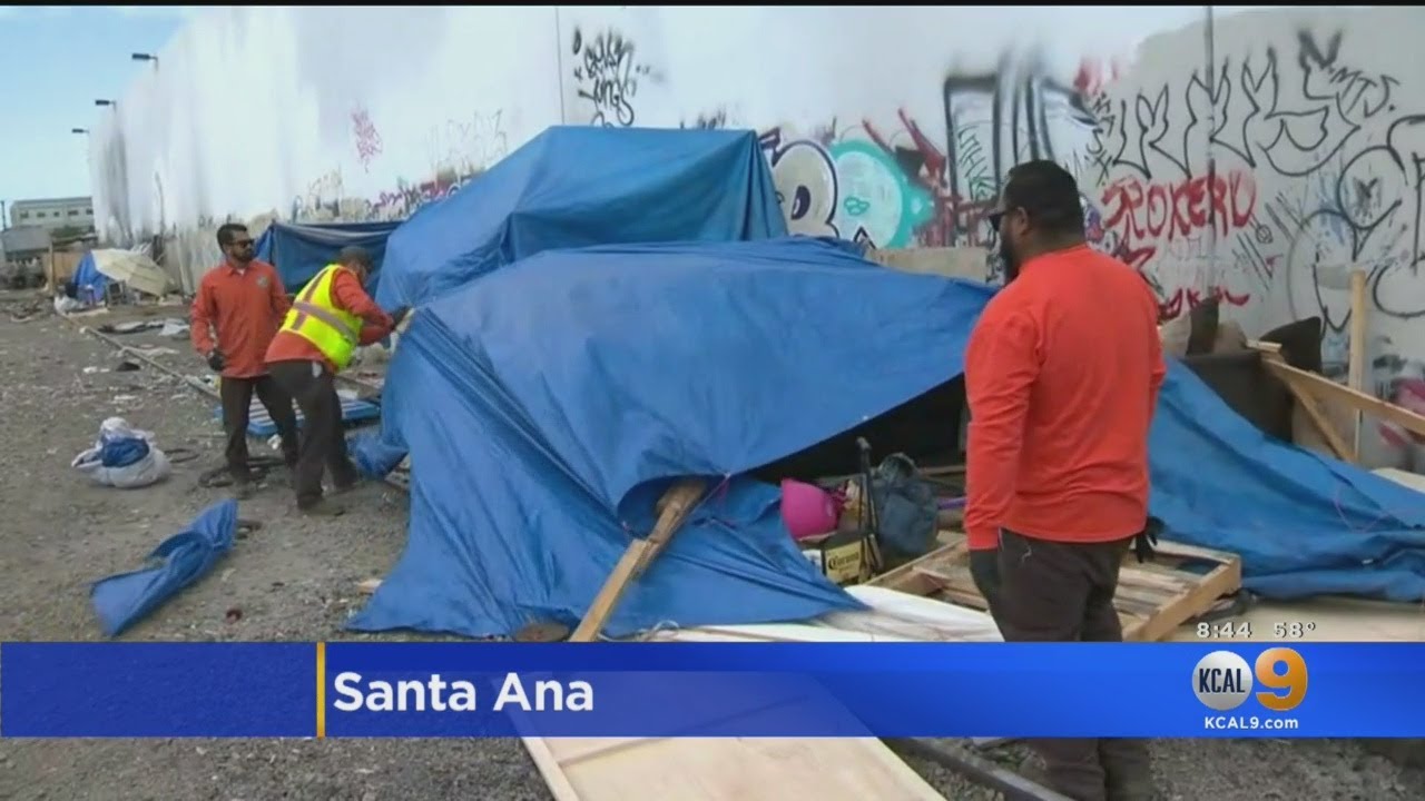 Santa Ana Police Begin Cleanup Of Over 60 Homeless Encampments